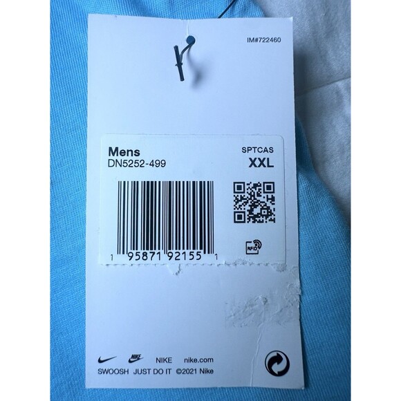 Nike Sportswear Swoosh Aqua Blue Neon Spotted Logo Shirt Men's XXL NWT - Picture 5 of 10